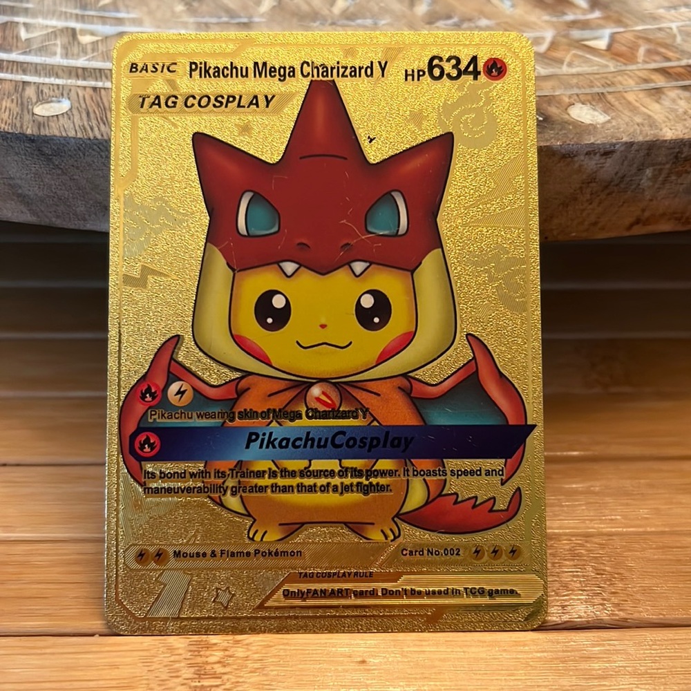 Pikachu Mega Charizard Y Gold Card